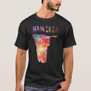 孤立カラフルナミビアの水彩色の地図 Tシャツ