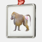 孤立バブーン歩くはがきスクエアのシール メタルオーナメント (左)