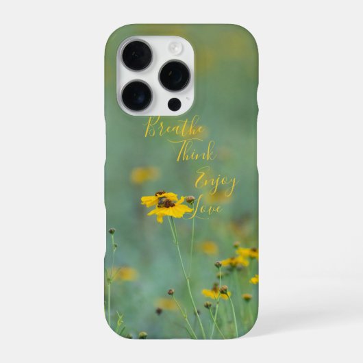 孤立感動的した黄色い野カスタム花 iPhoneケース (裏面)