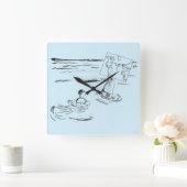 孤立 スクエア壁時計 (ホーム)