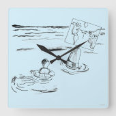 孤立 スクエア壁時計 (正面)