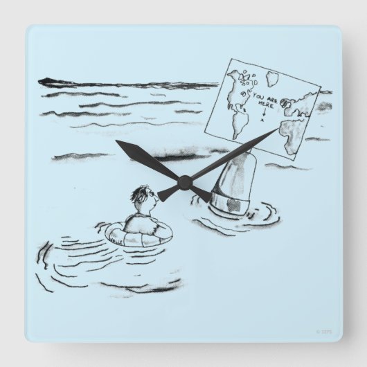 孤立 スクエア壁時計 (正面)