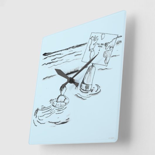 孤立 スクエア壁時計 (傾斜)