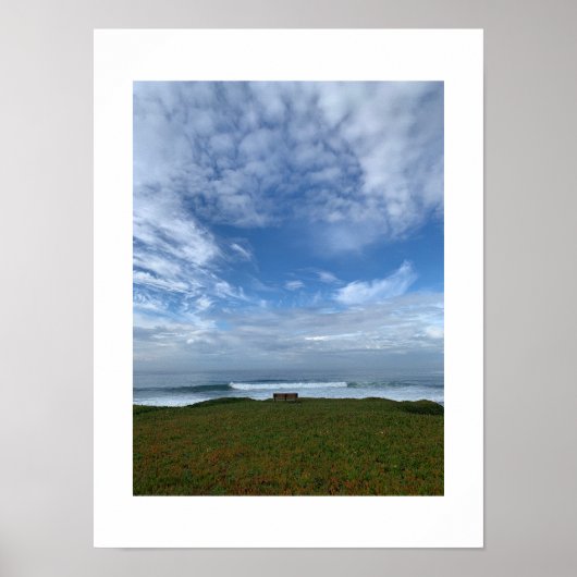 孤高のベンチカリフォルニアのカラー写真 ポスター (正面)