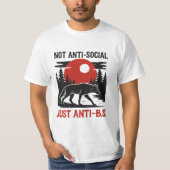 孤高の狼コード - 反社会的ではなく、ただくだらなさに反対する Tシャツ (正面)