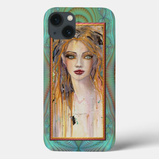 孤高の美女 ファンタジー アブストラクトアート Case-Mate iPhoneケース (裏面)