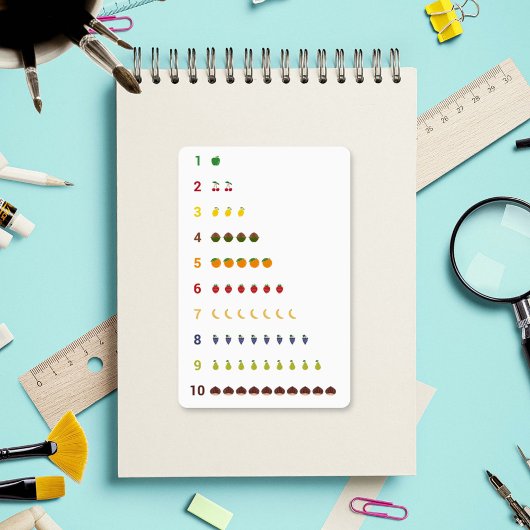 学の数は10にフルーツのシール シール