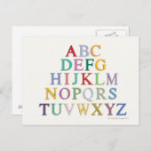 学の,文字,アルファベット ポストカード (正面/裏面)