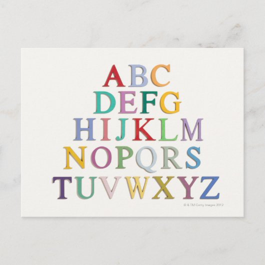 学の,文字,アルファベット ポストカード (正面)