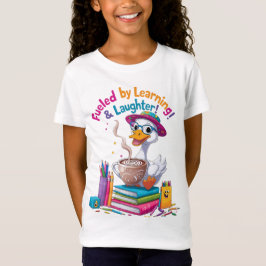 学びに燃えるガチョウTシャツ - バックトゥスクールが楽しくなる Tシャツ