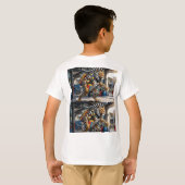 学びの旅へと咆哮する | トラライオン学校 Tシャツ (裏面フル)