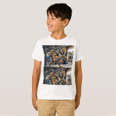 学びの旅へと咆哮する | トラライオン学校 Tシャツ (正面フル)