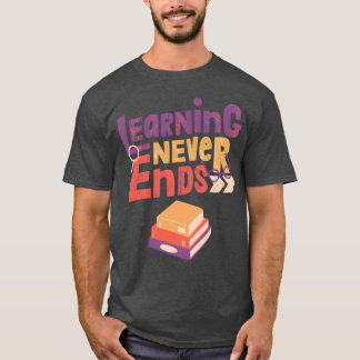 学びは決して終わらない少年 Tシャツ
