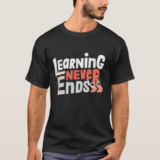 学びは終わらない先生学生Tシャツ Tシャツ (正面)
