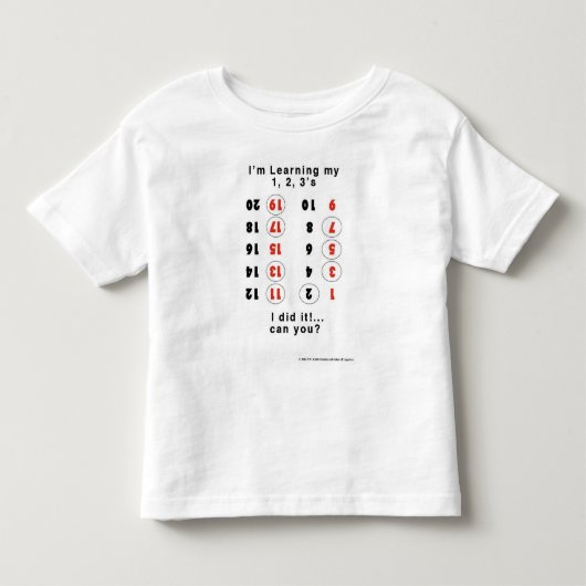 学びます私の数(Y.U. Little Genius)を トドラーTシャツ (正面)