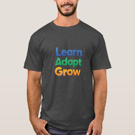 学び 適応 成長 Tシャツ (正面)