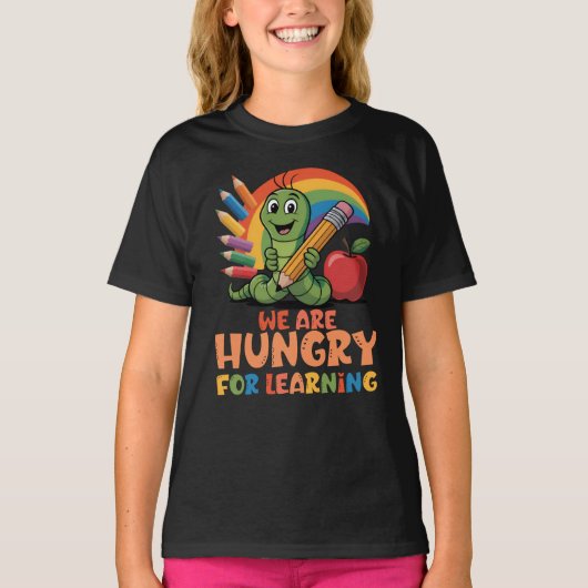 学ぶことに飢えている Tシャツ (正面)