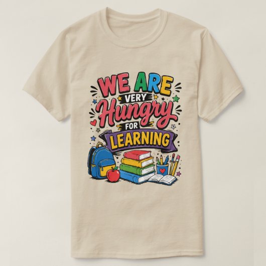 学ぶことに飢えている Tシャツ (デザイン正面)
