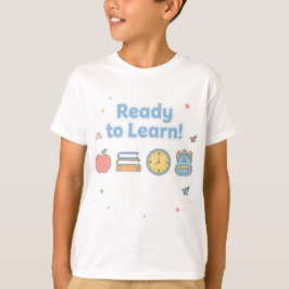 学ぶ準備はできました - かわいいミニマルな子供たちの新学期 Tシャツ