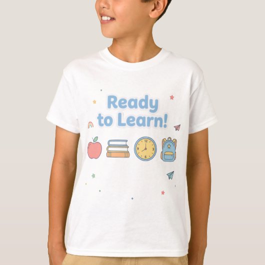 学ぶ準備はできました - かわいいミニマルな子供たちの新学期 Tシャツ (正面)