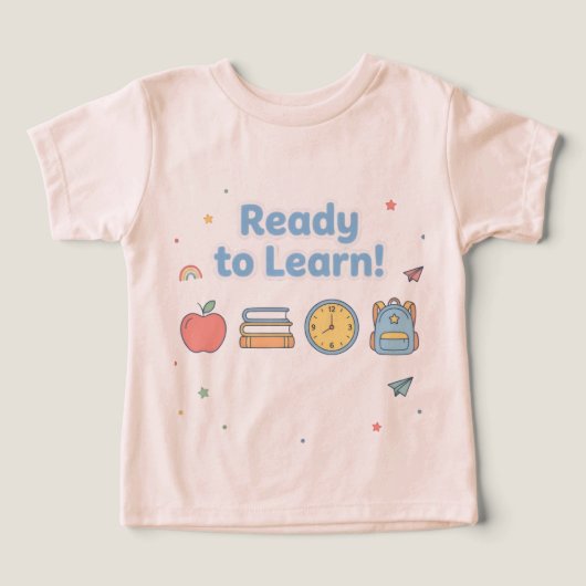 学ぶ準備はできました かわいい バックトゥスクール (デザイン正面)