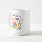 学ぶ準備はできました コーヒーマグカップ (正面左)