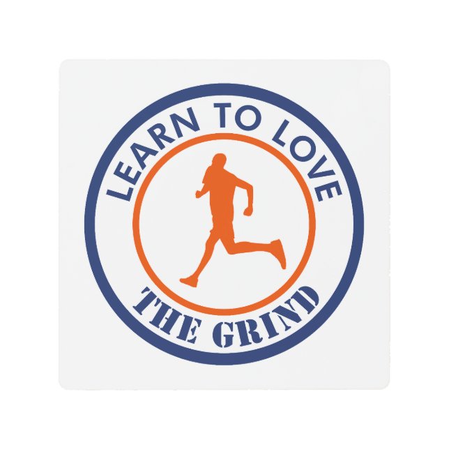 学を愛すランニングる メタルプリント (正面)