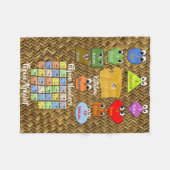 学んで下さいフィリピンのアルファベットおよび数"banigスタイル"の フリースブランケット (正面(横))