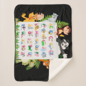 学アルファベット・動物教育 シェルパブランケット (正面)