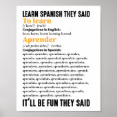 学スペインの彼らが言ったおもしろいだおもしろい ポスター (正面)