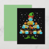 学バス運転手 クリスマスツリー 面白い クリスマスプレゼント ノートカード (正面/裏面)