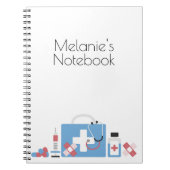 学パーソナライズされた生ナース履歴任意の色名 ノートブック (正面)