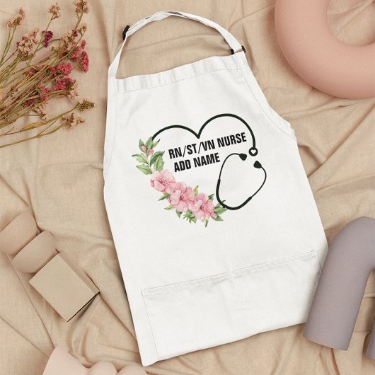 学パーソナライズされた生登録退役軍人ナース名 スタンダードエプロン