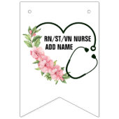 学パーソナライズされた生登録退役軍人ナース名 バンティングフラッグ (第3の旗)