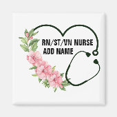 学パーソナライズされた生登録退役軍人ナース名 マグネット (正面)