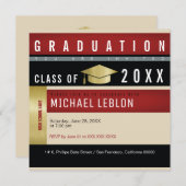 学モダン生招待状 招待状 (正面/裏面)