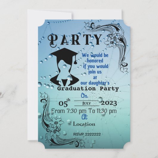 学位を修了する 招待状 (正面)