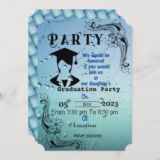 学位を修了する 招待状 (正面/裏面)