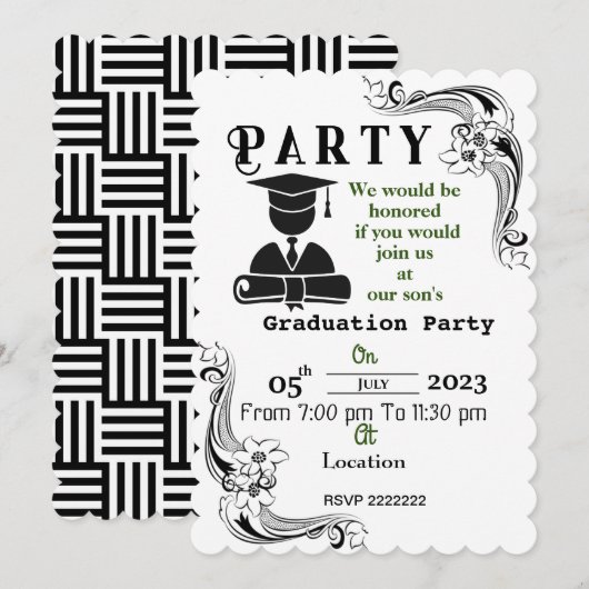 学位を修了する 招待状 (正面/裏面)