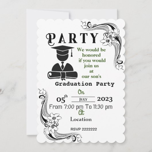 学位を修了する 招待状 (正面)