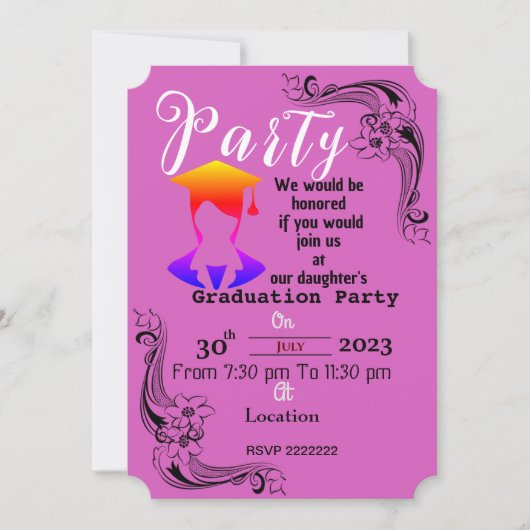 学位を修了する 招待状 (正面)