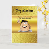 学位を持つ卒業ポテトキャラクター カード (黄色い花)