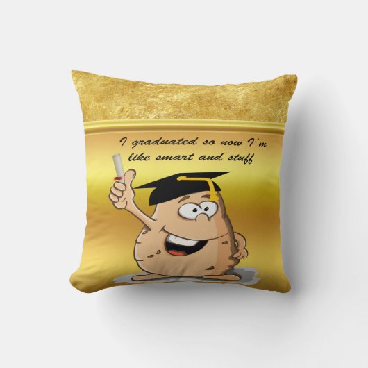 学位を持つ卒業ポテトキャラクター クッション (正面)