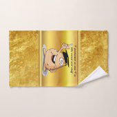 学位を持つ卒業ポテトキャラクター バスタオルセット (ハンドタオル)