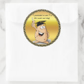 学位を持つ卒業ポテトキャラクター ラウンドシール (バッグ)