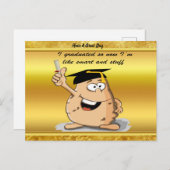 学位を持つ卒業ポテトキャラクター 案内ポストカード (正面/裏面)