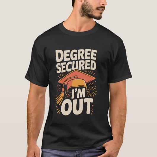 学位取得おめでとう - 卒業お祝いク Tシャツ (正面)