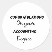 学位授与会計おめでとう ラウンドシール (正面)