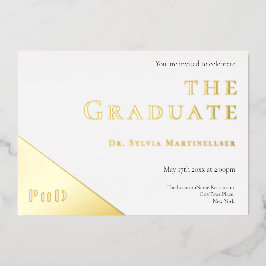 学位 ゴールド ホワイト PhD 卒業パーティー 箔招待状
