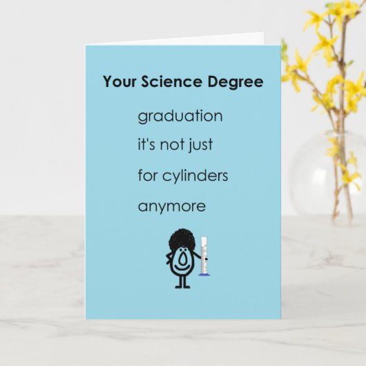 学位A卒おもしろい業詩女 カード (黄色い花)